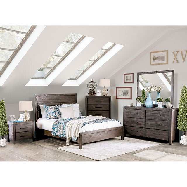 Rexburg Wire-Brushed Rustic Brown Full Bed - Ornate Home