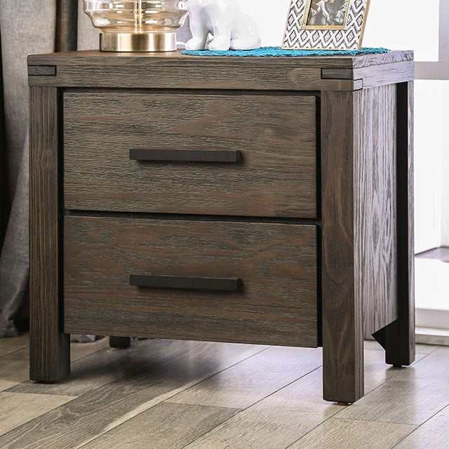 Rexburg Wire-Brushed Rustic Brown Nightstand - Ornate Home