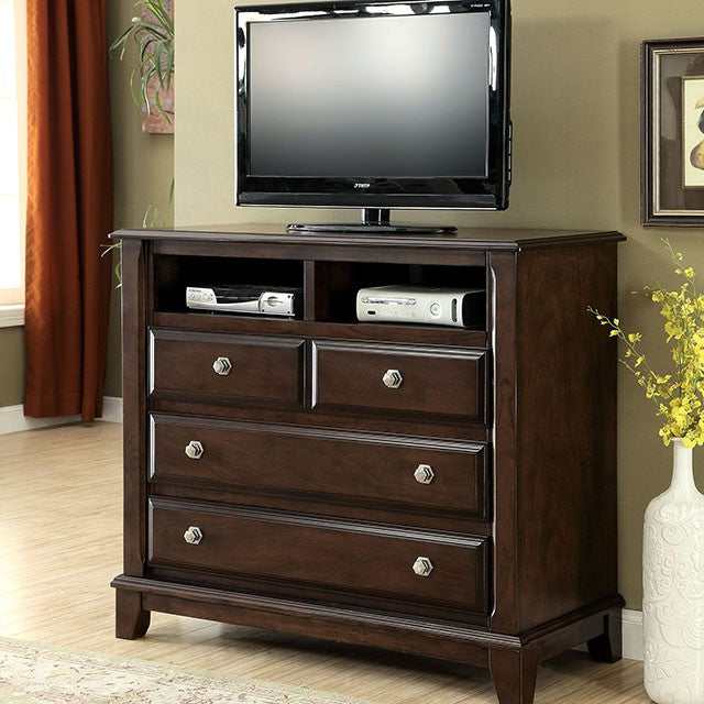 Litchville Brown Cherry Media Chest - Ornate Home