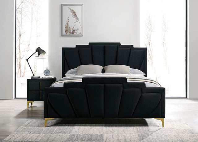 Florizel Black Eastern King Bed - Ornate Home