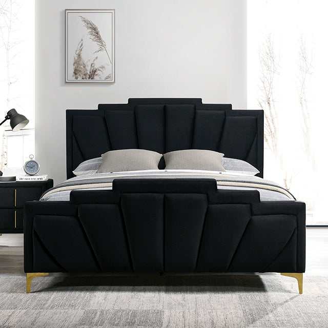 Florizel Black Eastern King Bed - Ornate Home