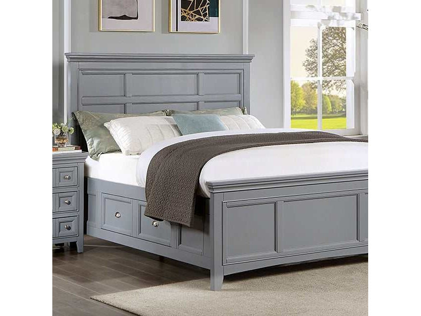 Castlile Gray Eastern King Bed - Ornate Home