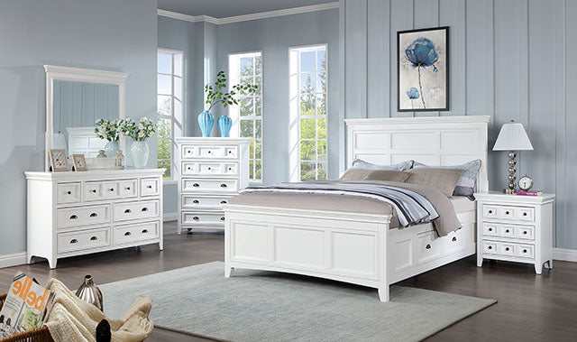 Castile White Queen Bed - Ornate Home