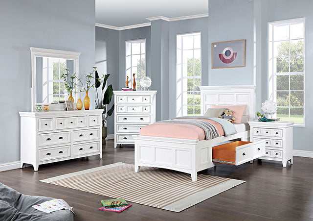 Castile White Twin Bed - Ornate Home