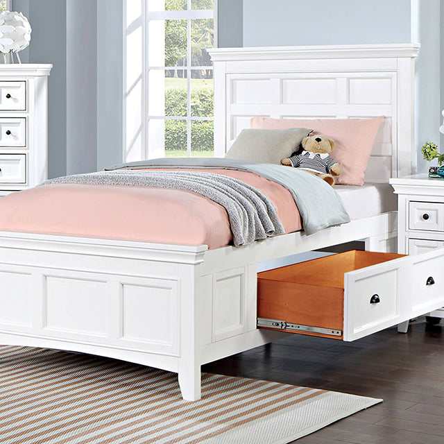 Castile White Twin Bed - Ornate Home