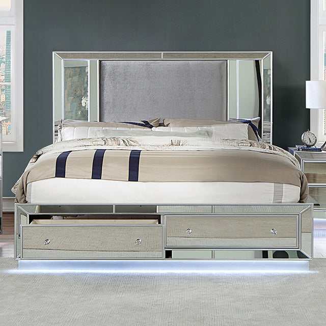 Belladonna Silver Queen Bed - Ornate Home