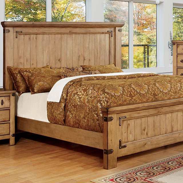 Pioneer Weathered Elm Queen Bed - Ornate Home