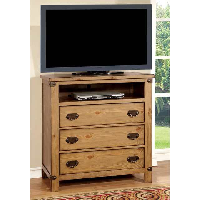 Pioneer Weathered Elm Media Chest - Ornate Home