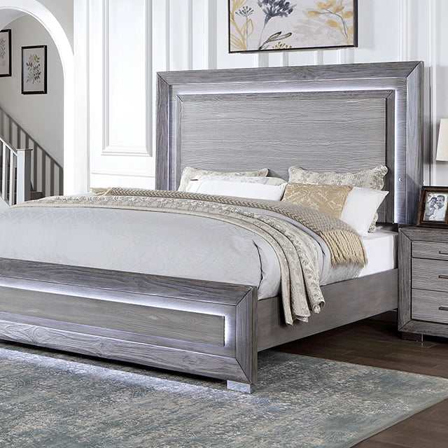 Raiden Gray Queen Bed - Ornate Home