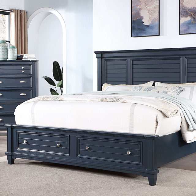 Manzanillo Slate Blue Eastern King Bed - Ornate Home