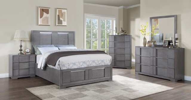 Regulus Gray Queen Bed - Ornate Home