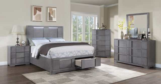 Regulus Gray Queen Bed - Ornate Home