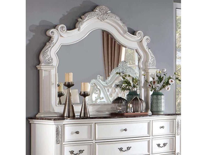 Esparanza Pearl White Mirror - Ornate Home