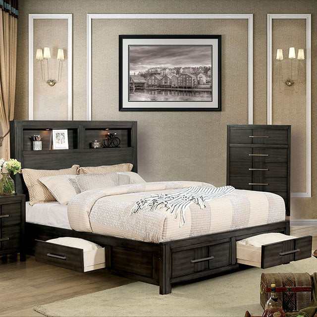 Karla Gray Eastern King Bed - Ornate Home