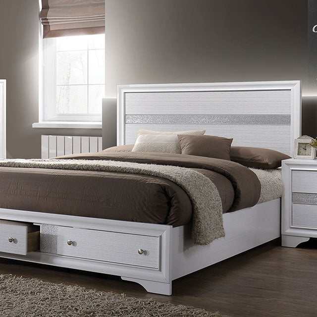 Chrissy White Eastern King Bed - Ornate Home