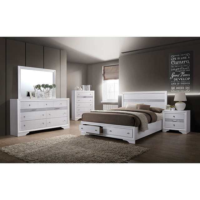 Chrissy White Eastern King Bed - Ornate Home