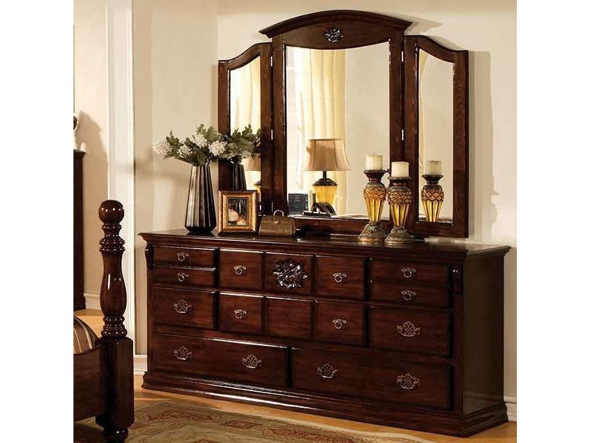 Tuscan Glossy Dark Pine Dresser - Ornate Home