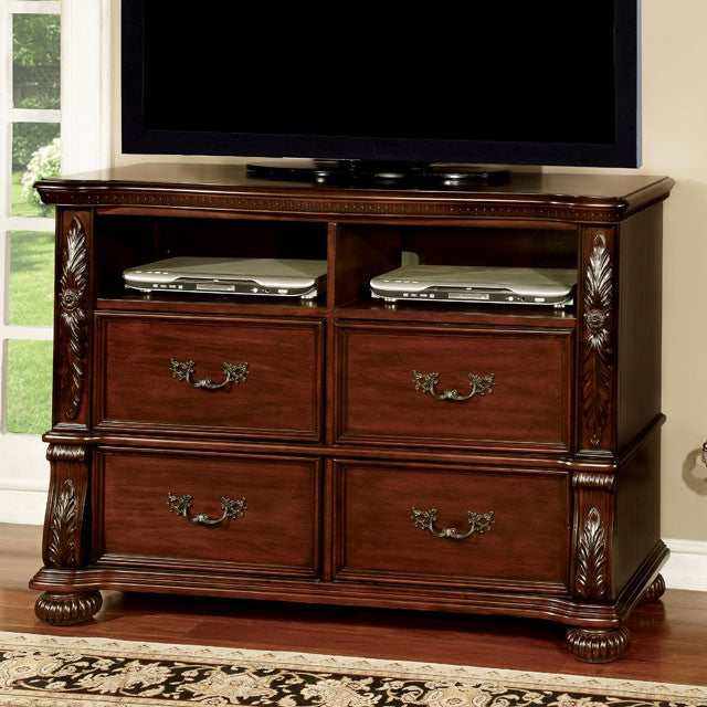 Arthur Brown Cherry Media Console / TV Stand - Ornate Home