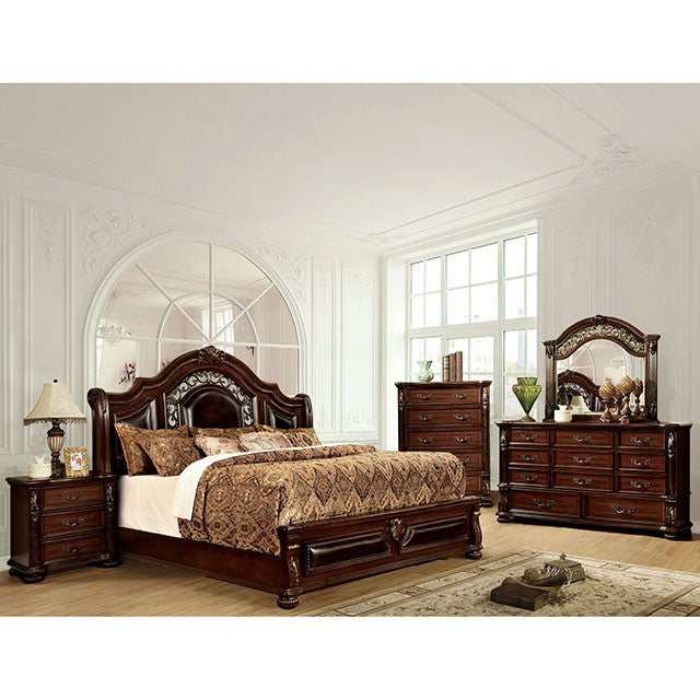 Flandreau Brown Cherry/Espresso California King Bed - Ornate Home