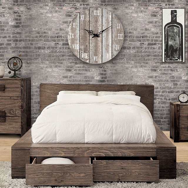 Janeiro Rustic Natural Tone California King Bed - Ornate Home