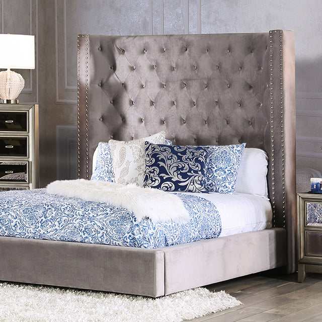 Rosabelle Gray Eastern King Bed - Ornate Home