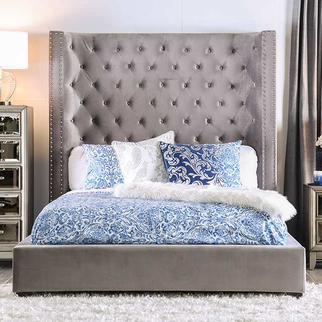 Rosabelle Gray Eastern King Bed - Ornate Home