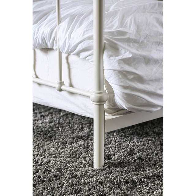 iria Vintage White Eastern King Bed - Ornate Home