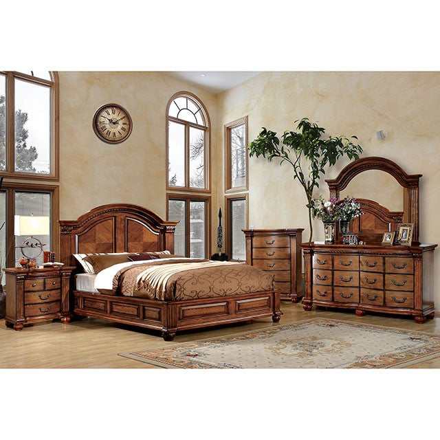 Bellagrand Antique Tobacco Oak California King Bed - Ornate Home