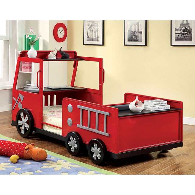 Rescuer Red/Black Twin Bed - Ornate Home