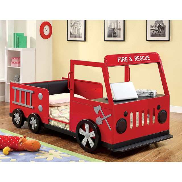 Rescuer Red/Black Twin Bed - Ornate Home