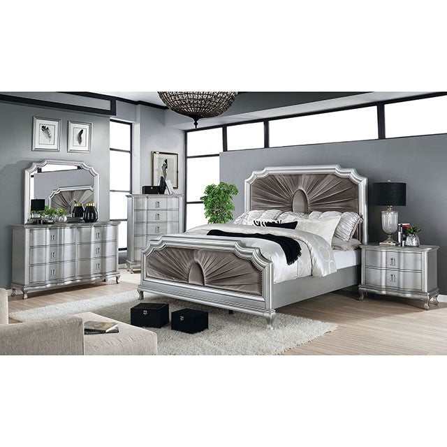 Aalok Silver/Warm Gray California King Bed - Ornate Home