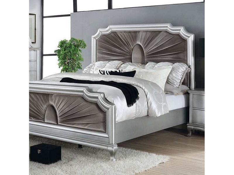 Aalok Silver/Warm Gray Eastern King Bed - Ornate Home