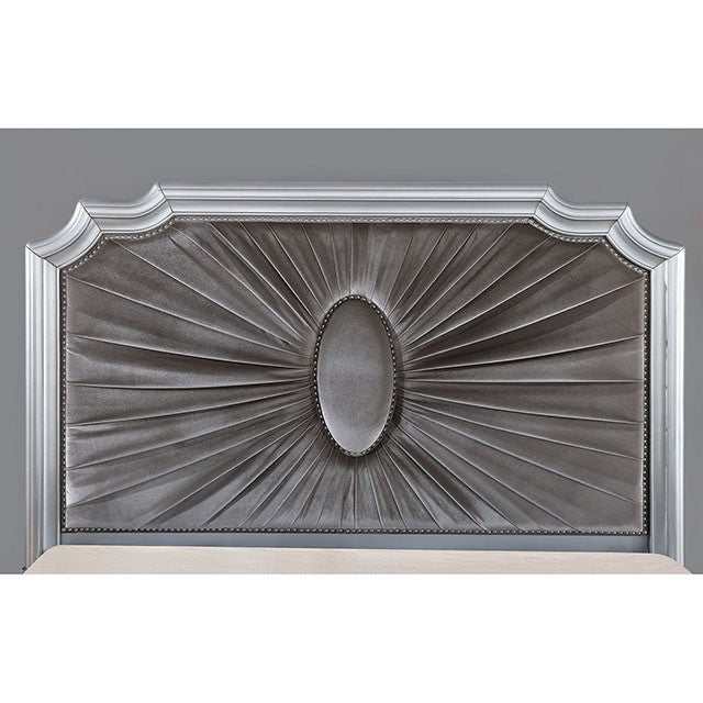 Aalok Silver/Warm Gray California King Bed - Ornate Home