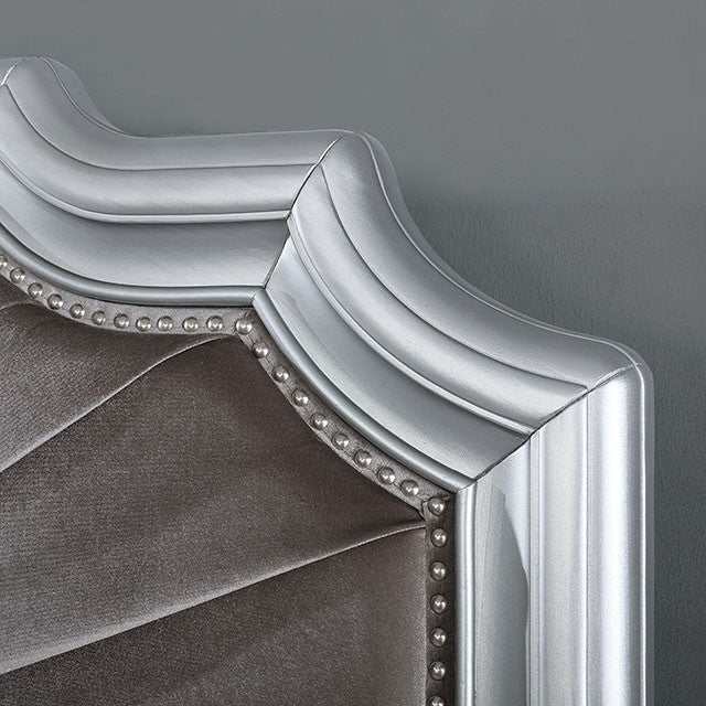 Aalok Silver/Warm Gray Eastern King Bed - Ornate Home