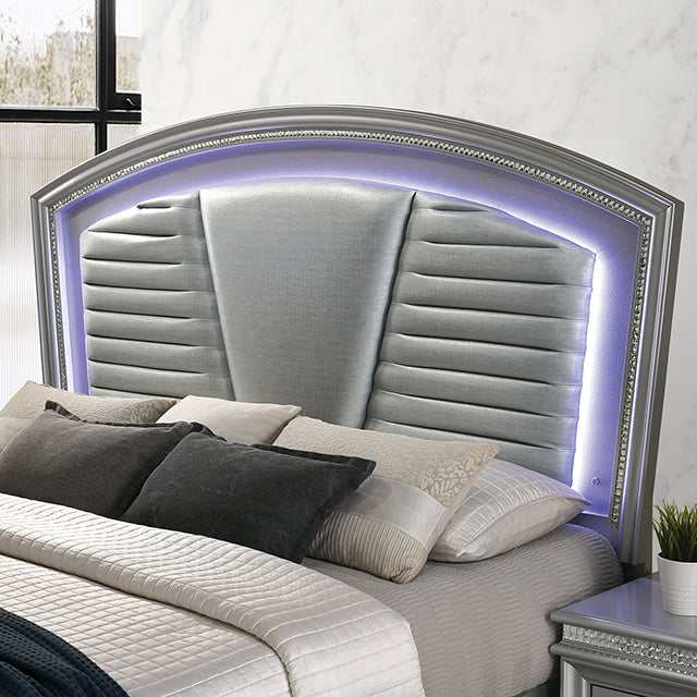 Maddie Silver Eastern King Bed - Ornate Home