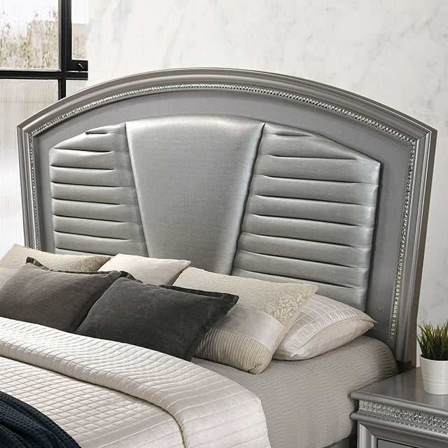 Maddie Silver Queen Bed - Ornate Home