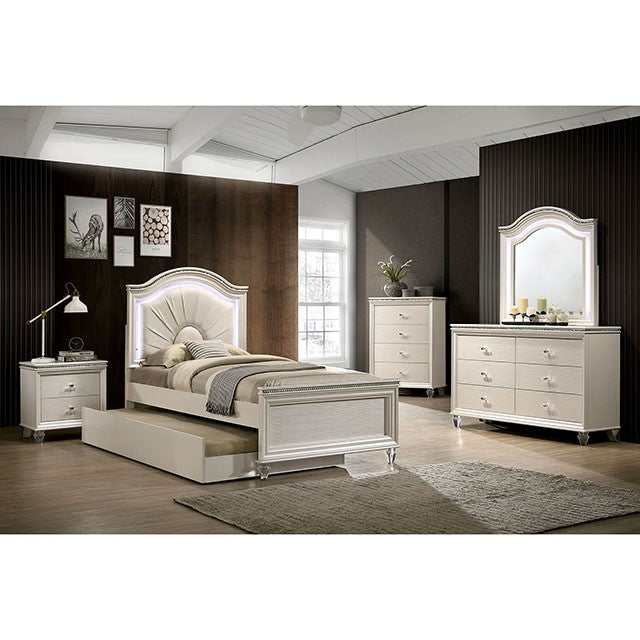 Allie Pearl White Full Bed - Ornate Home