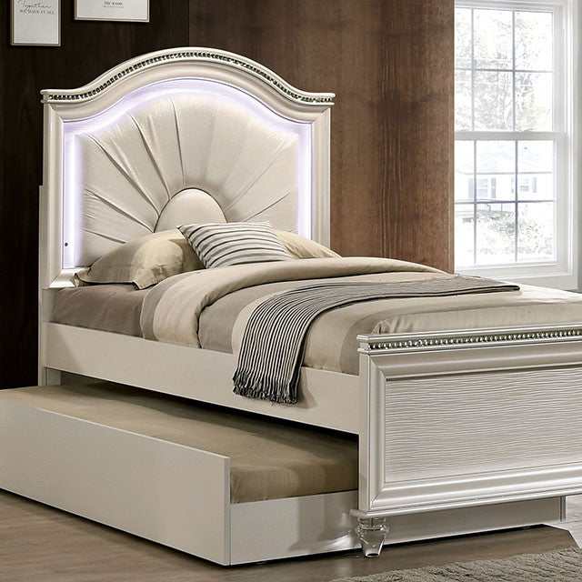 Allie Pearl White Full Bed - Ornate Home