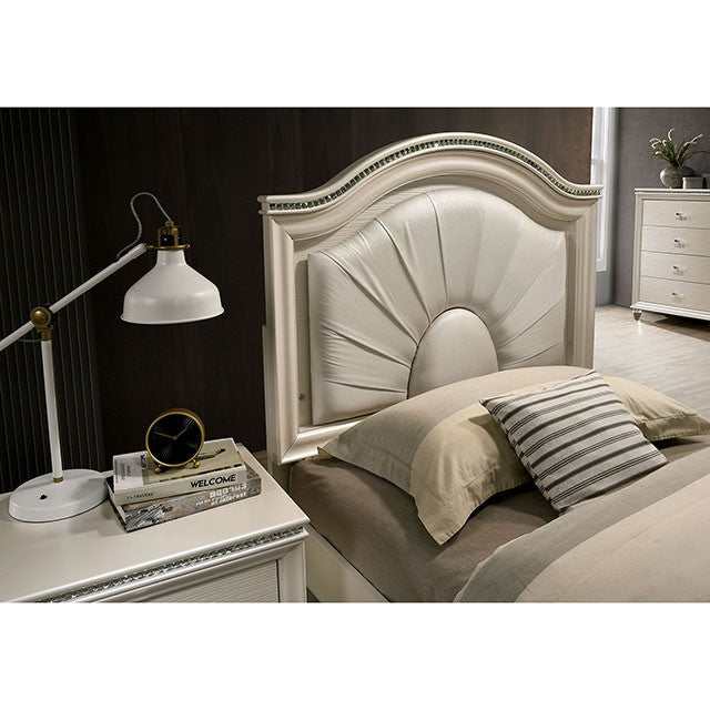 Allie Pearl White Full Bed - Ornate Home