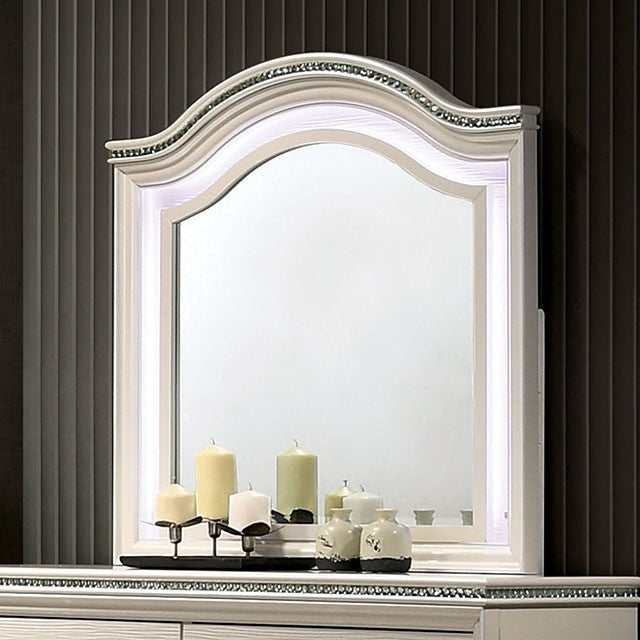 Allie Pearl White Mirror - Ornate Home