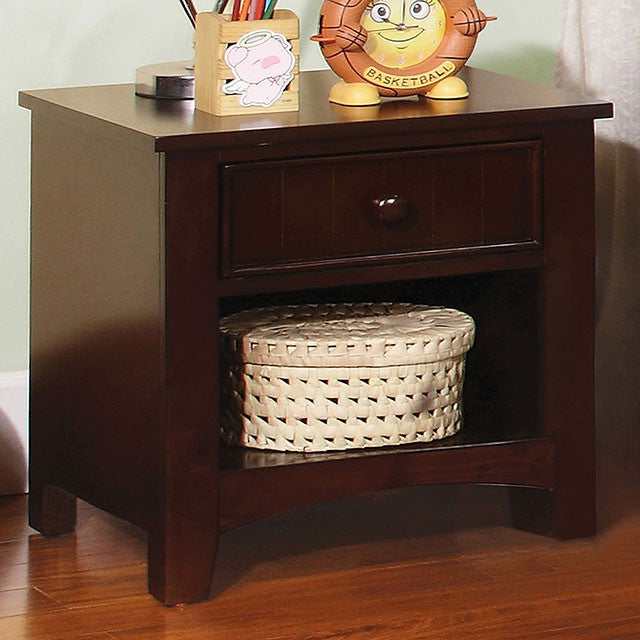 Corry Dark Walnut Nightstand - Ornate Home