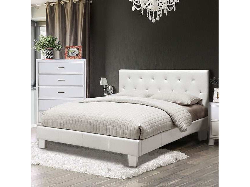 Velen White Eastern King Bed - Ornate Home