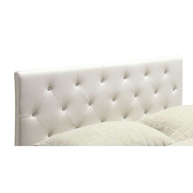 Velen White Eastern King Bed - Ornate Home