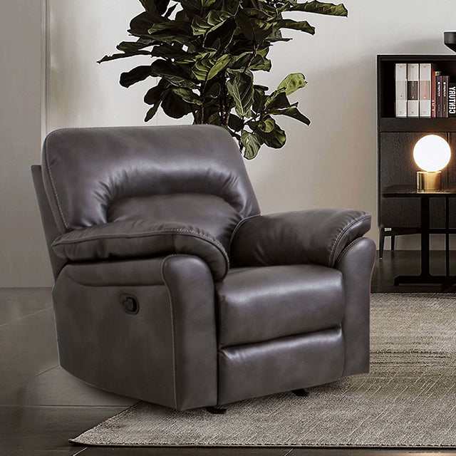 Josias Dark Gray Glider Recliner - Ornate Home