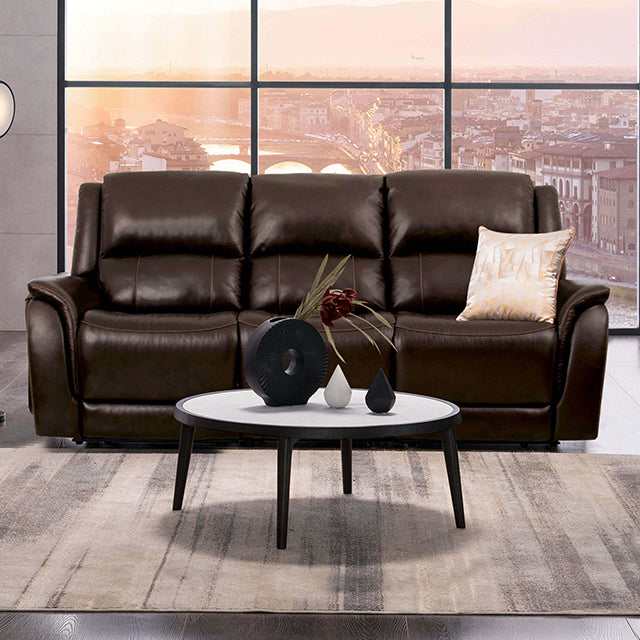 Gorgius Espresso Power Reclining Sofa - Ornate Home