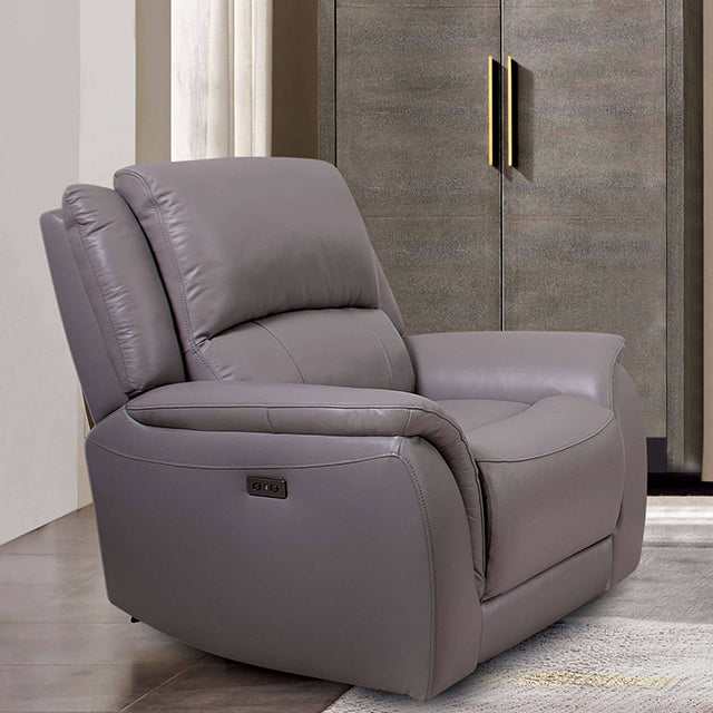 Gorgius Light Gray Power Recliner - Ornate Home