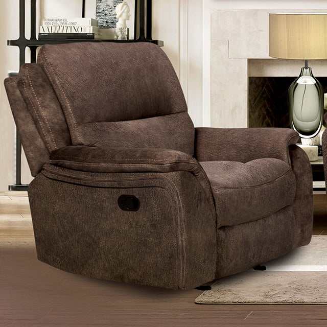 Henricus Dark Brown Glider Recliner - Ornate Home