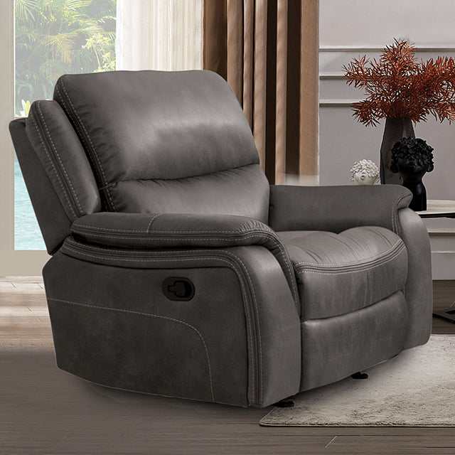 Henricus Dark Gray Glider Recliner - Ornate Home