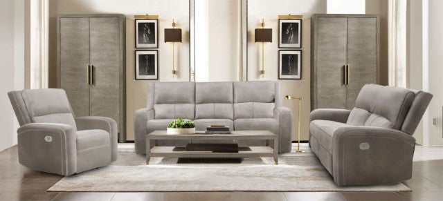 Vasilios Taupe Power Loveseat - Ornate Home