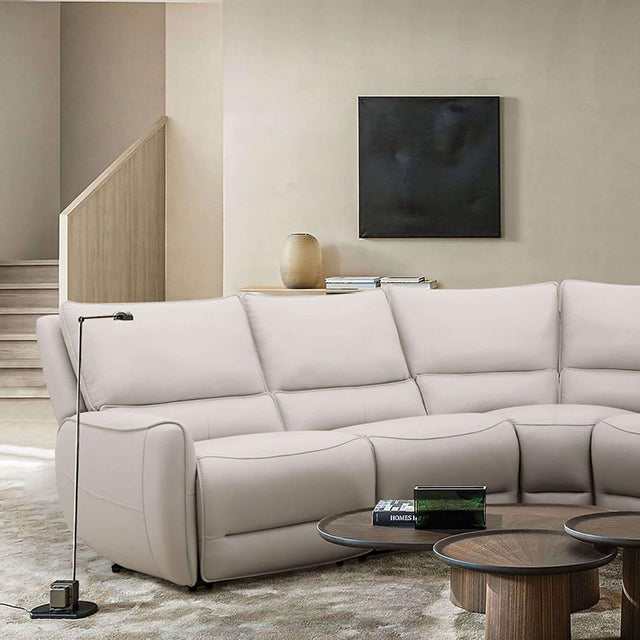 Hestia Beige Power Sectional - Ornate Home